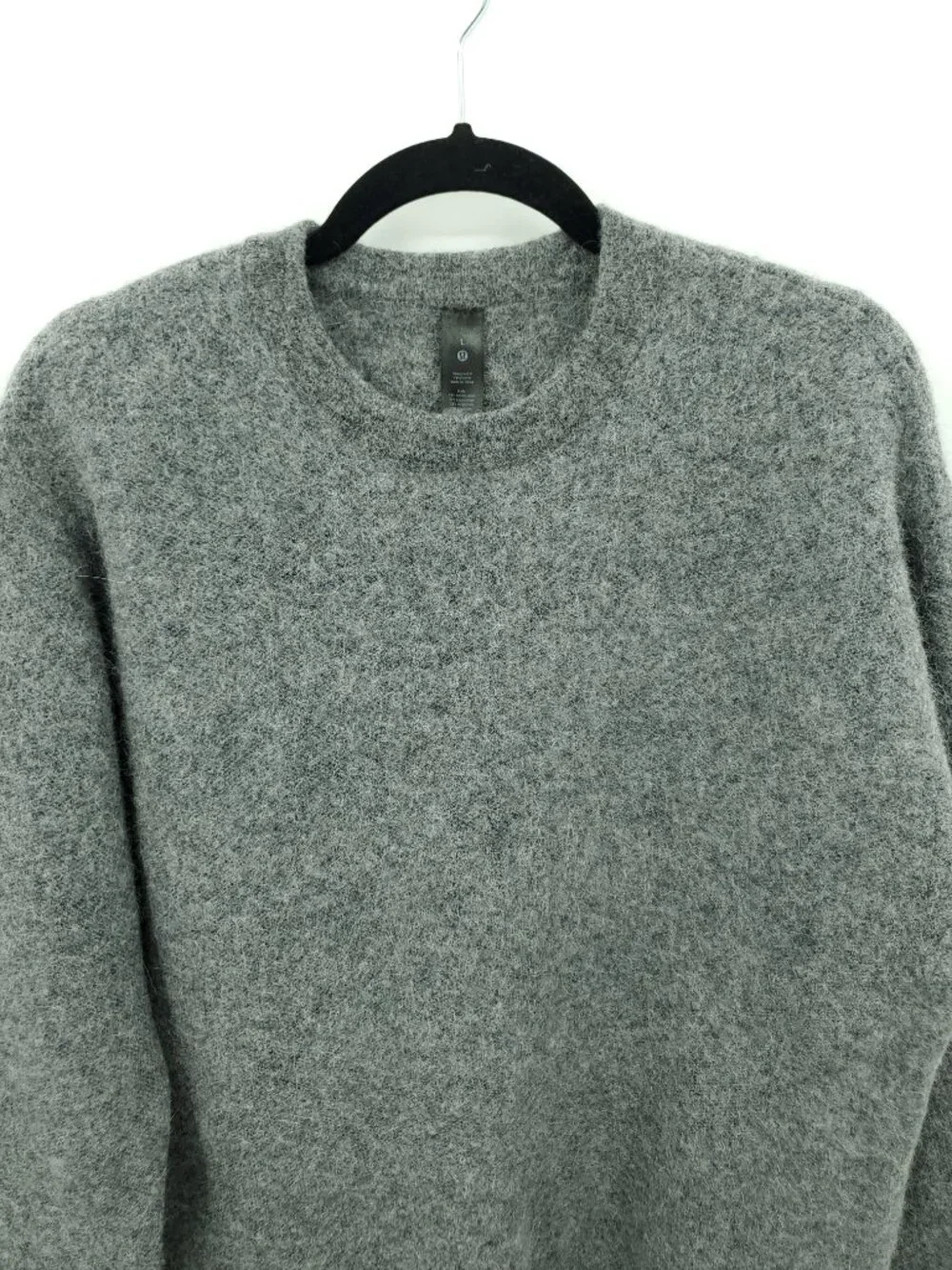 Men's Lululemon Alpaca Wool-Blend Crewneck Sweater L Heathered Asphalt Grey